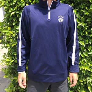 Athletic half zip jacket.